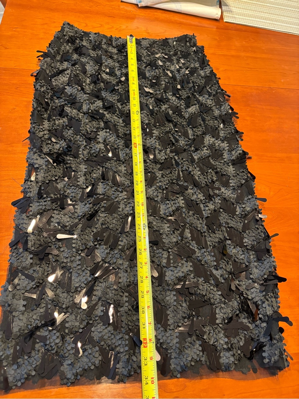 ZARA Black Sequin Fringe Pencil Skirt.L/M - Picture 11 of 11